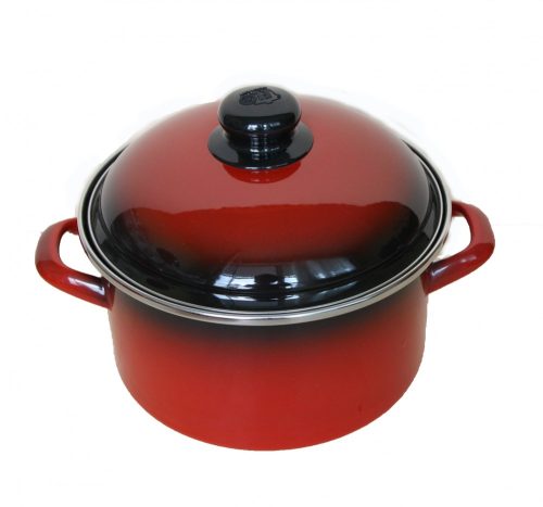 Enamelled Pot  20 cm  3,5L  Red Black