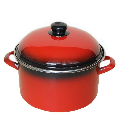 Enamelled Pot  24 cm   5,5 L  Red Black