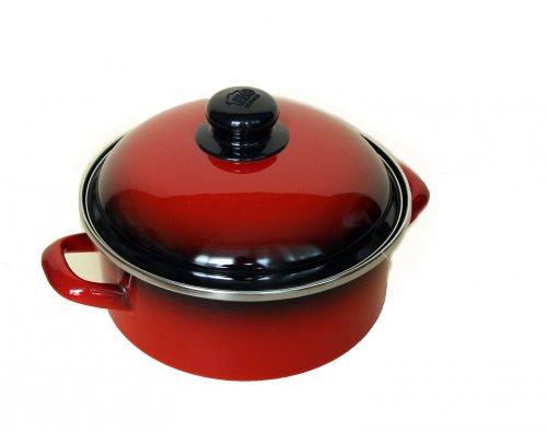 Enamelled Pot  20 cm  2,5 L Red Black
