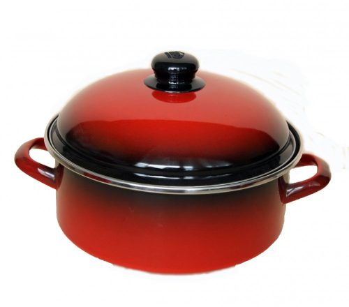 Enamelled Pot  24 cm  3,75 L Red Black