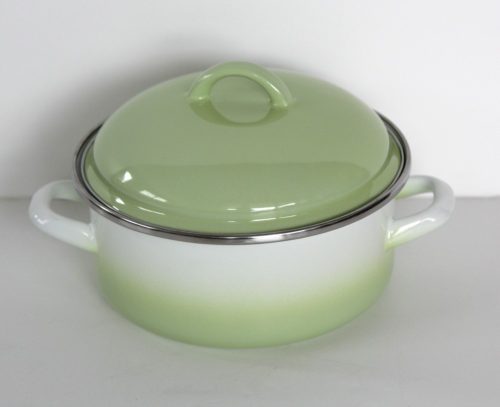 Enamel Pot Green-White, 18 cm - 1,75 L