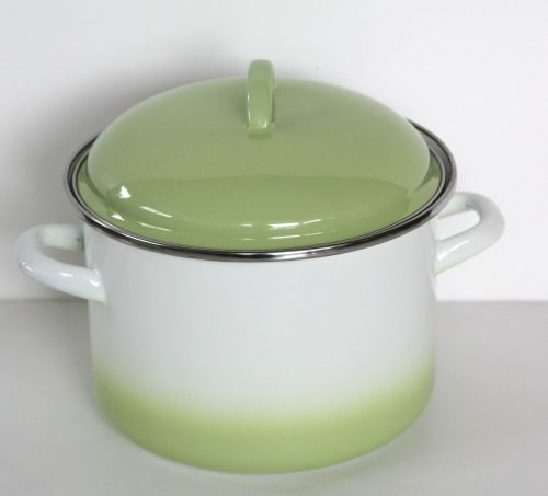 Enamel Pot 18 cm  3 L Green-White